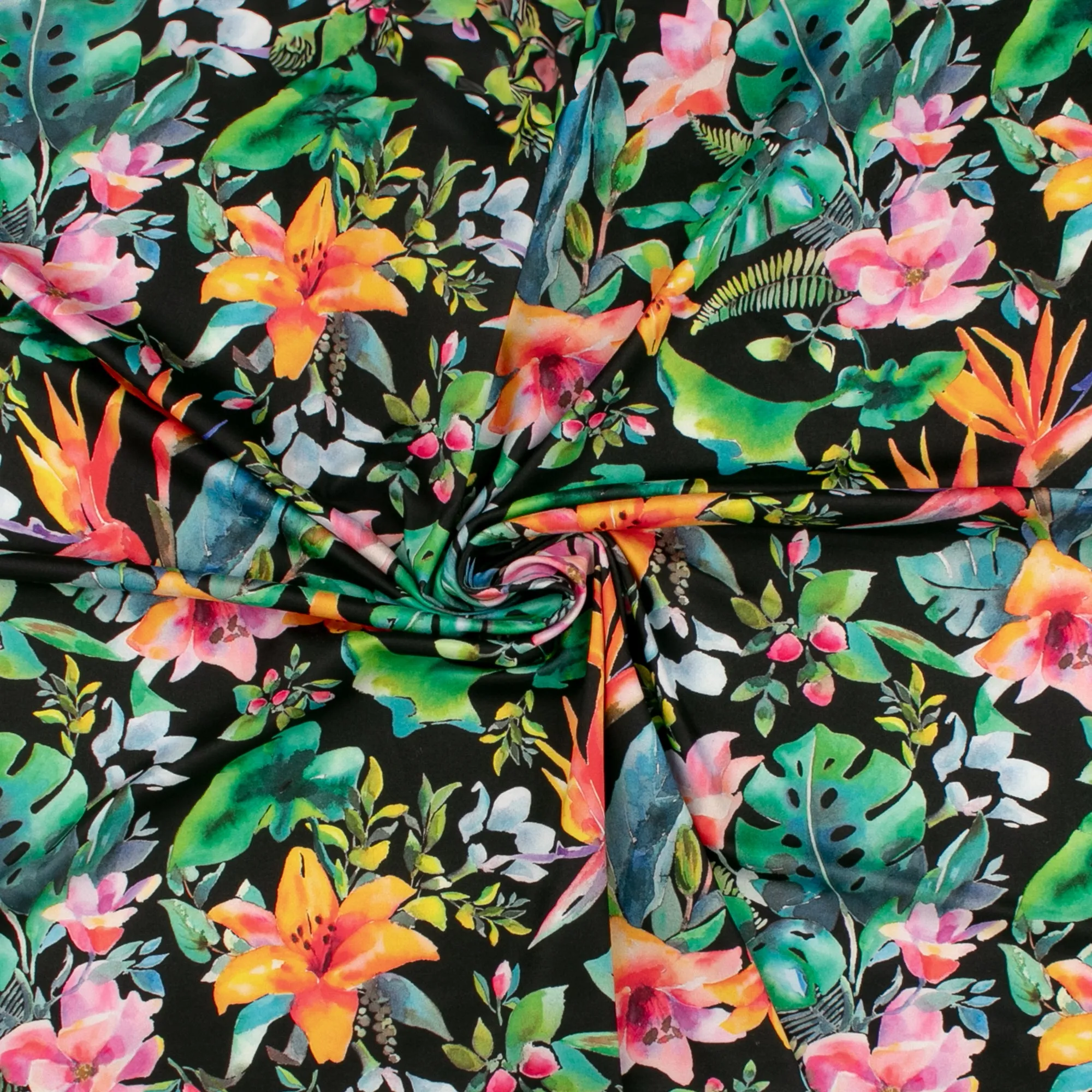 Printed Stretch Knit - LIV - Black