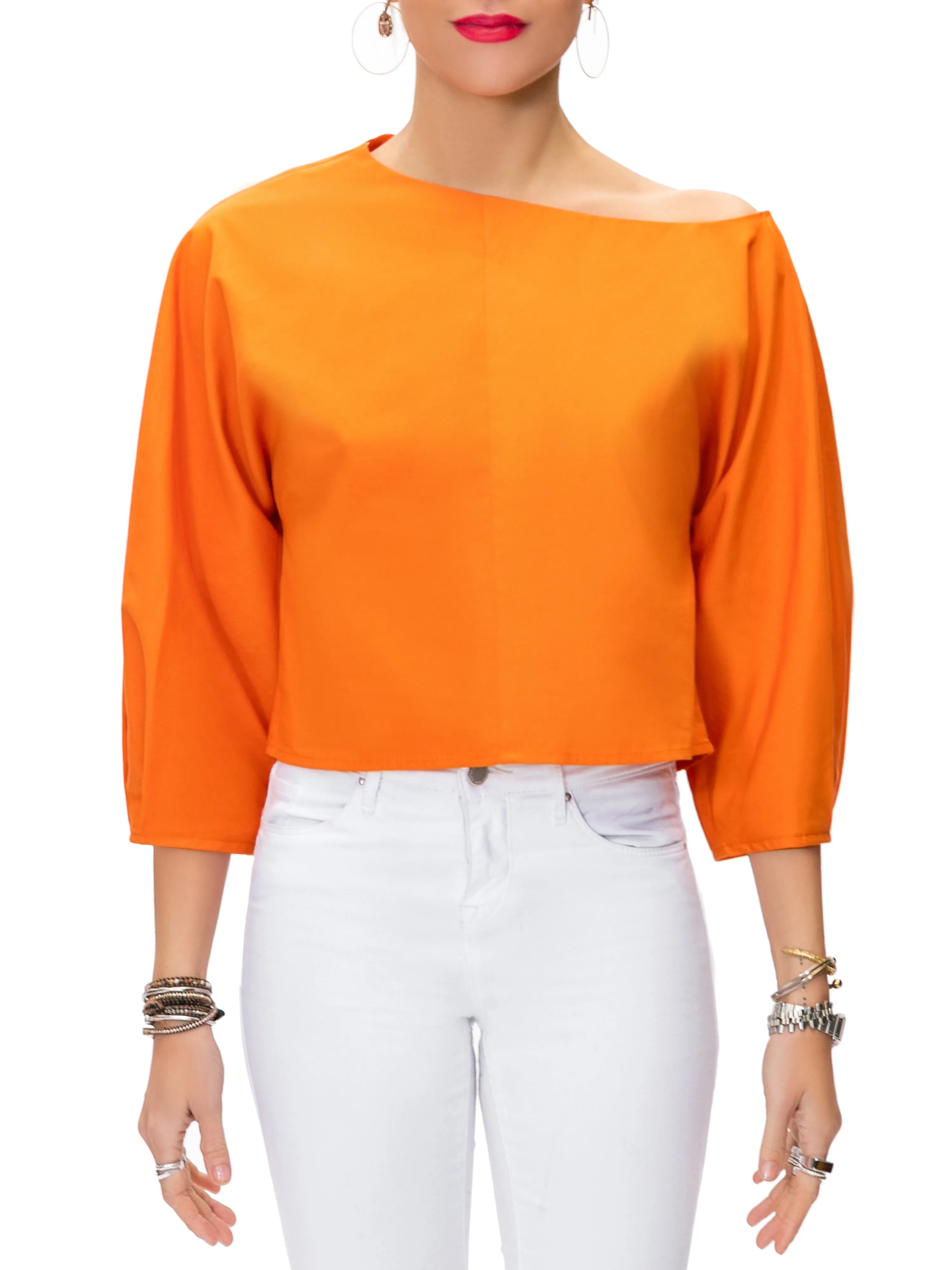 "Alice" Orange Off Shoulder Top