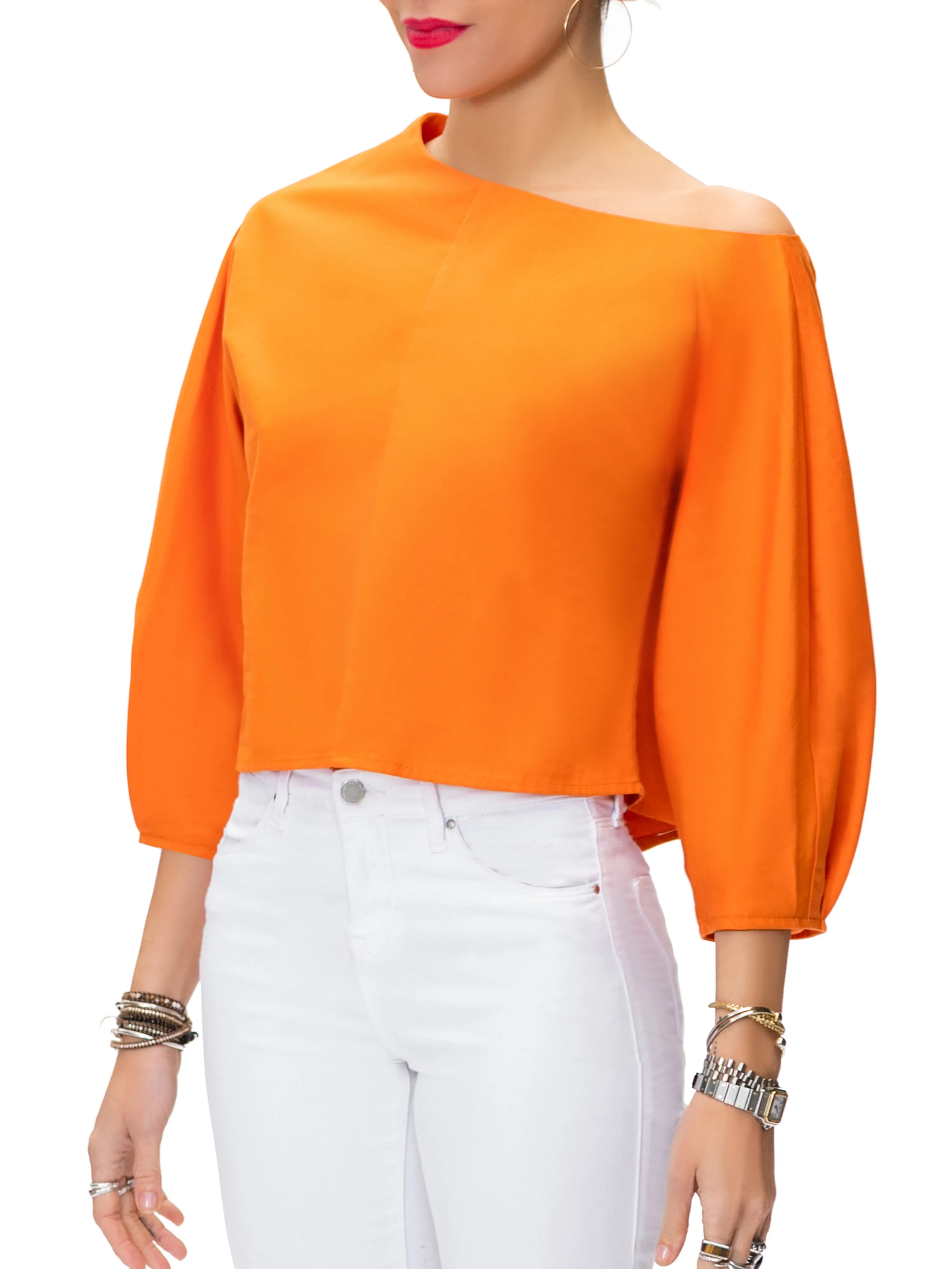 "Alice" Orange Off Shoulder Top