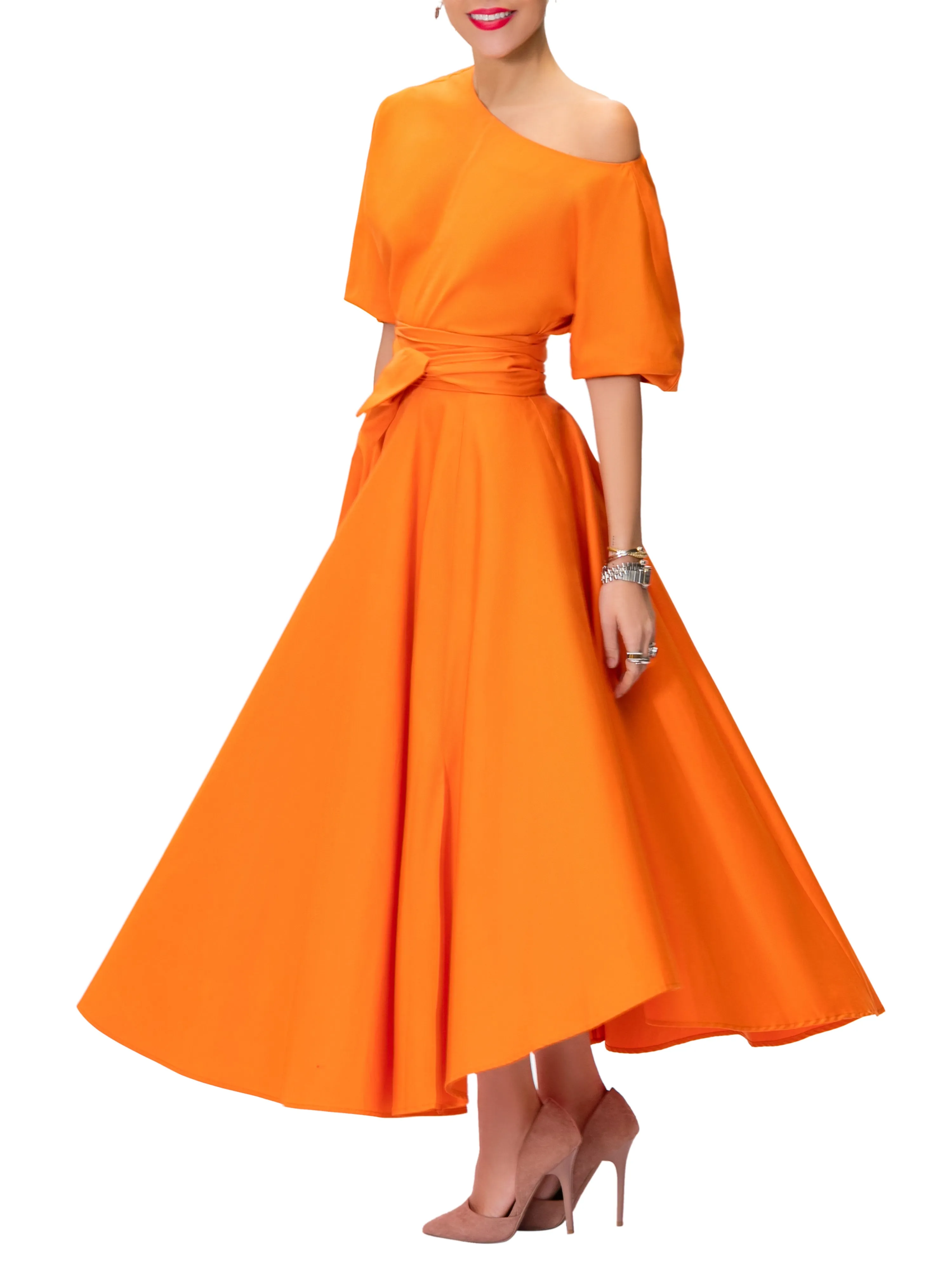 "Alice" Orange Off Shoulder Top