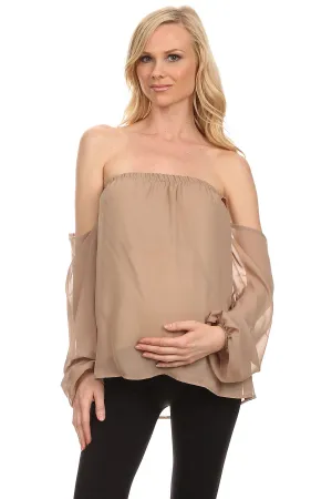 Relaxed Fit Off-the-Shoulder Maternity Blouse