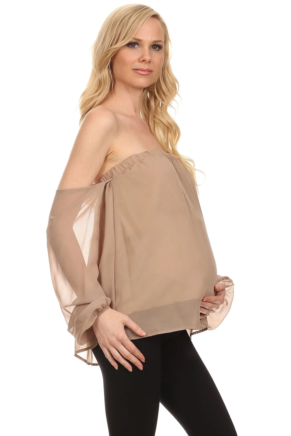Relaxed Fit Off-the-Shoulder Maternity Blouse