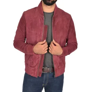 Spine Spark Burgundy Soft Suede Leather Jacket