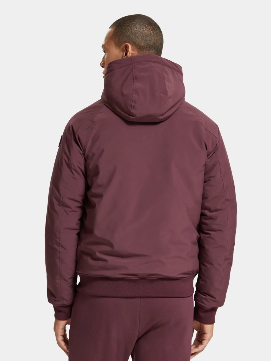 Stretch padded hooded jacket