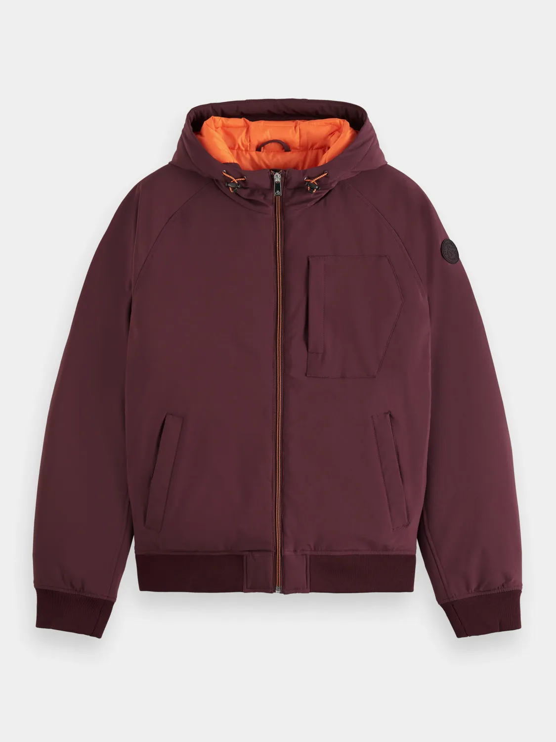 Stretch padded hooded jacket