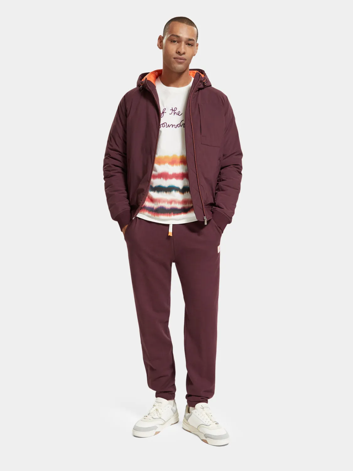 Stretch padded hooded jacket