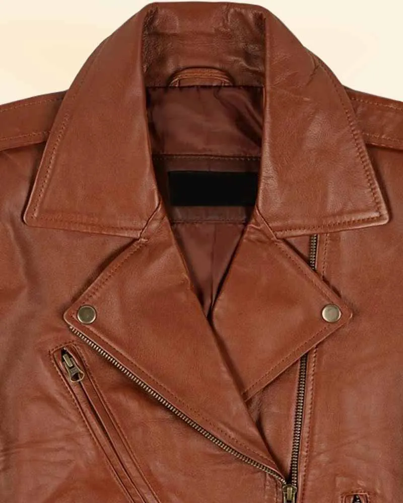 The Pricy Coffee Leather Jacket
