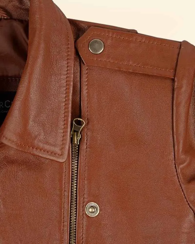 The Pricy Coffee Leather Jacket