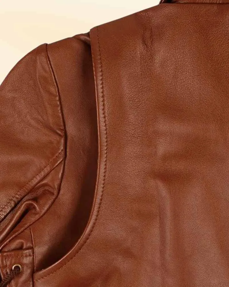 The Pricy Coffee Leather Jacket