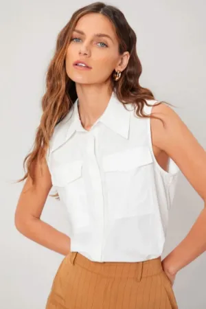 White Cotton Utility Shirt